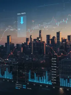 Financial dashboard showing rising interest rates and investment impact from 2026 Fed hikes