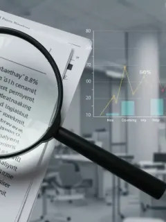 Detailed documents outlining 2026 healthcare policy changes with a magnifying glass and premium increase charts.