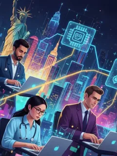 Professionals learning online with micro-credentials shaping the US job market in 2026.