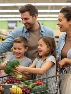 Family grocery shopping with SNAP benefits in 2026