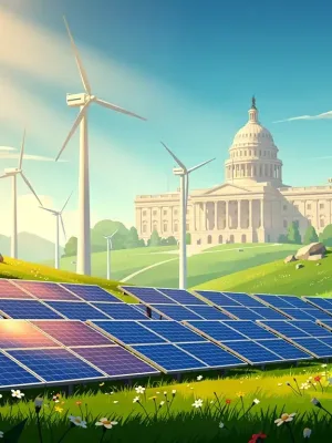 Renewable energy infrastructure symbolizing federal climate initiatives and sustainability goals by 2030.