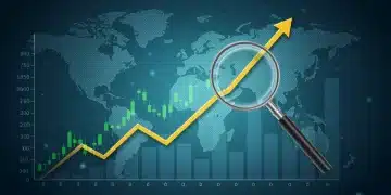 Financial graph showing growth in fixed-income amidst market volatility