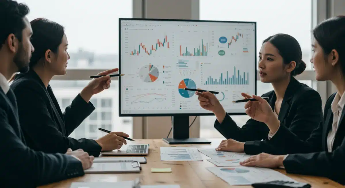 Financial experts discussing economic indicators and interest rates