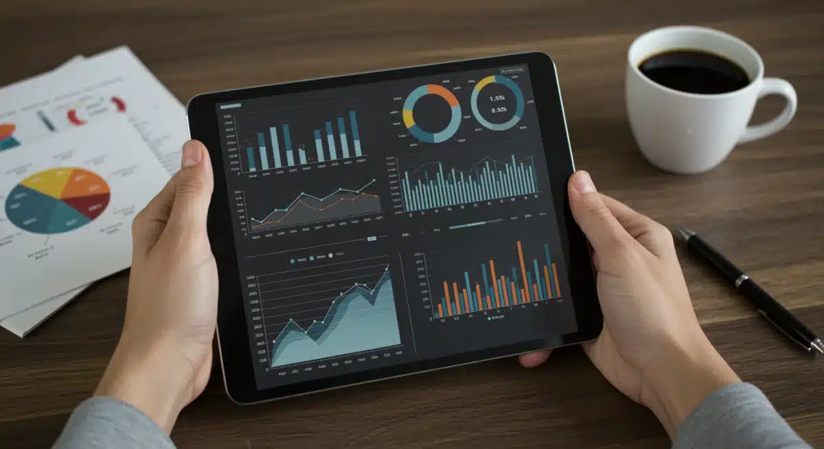 Individual analyzing economic data on a tablet, considering personal finance implications.