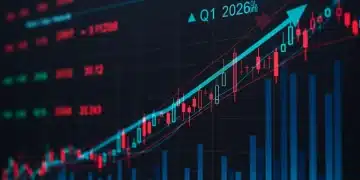 Dynamic stock market charts illustrating Q1 2026 investment growth