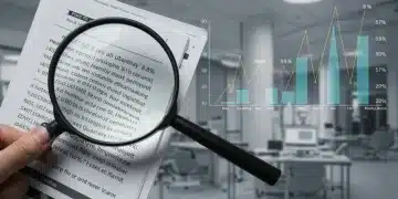 Detailed documents outlining 2026 healthcare policy changes with a magnifying glass and premium increase charts.