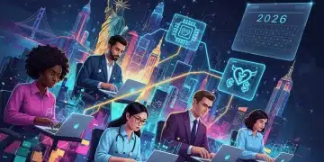 Professionals learning online with micro-credentials shaping the US job market in 2026.