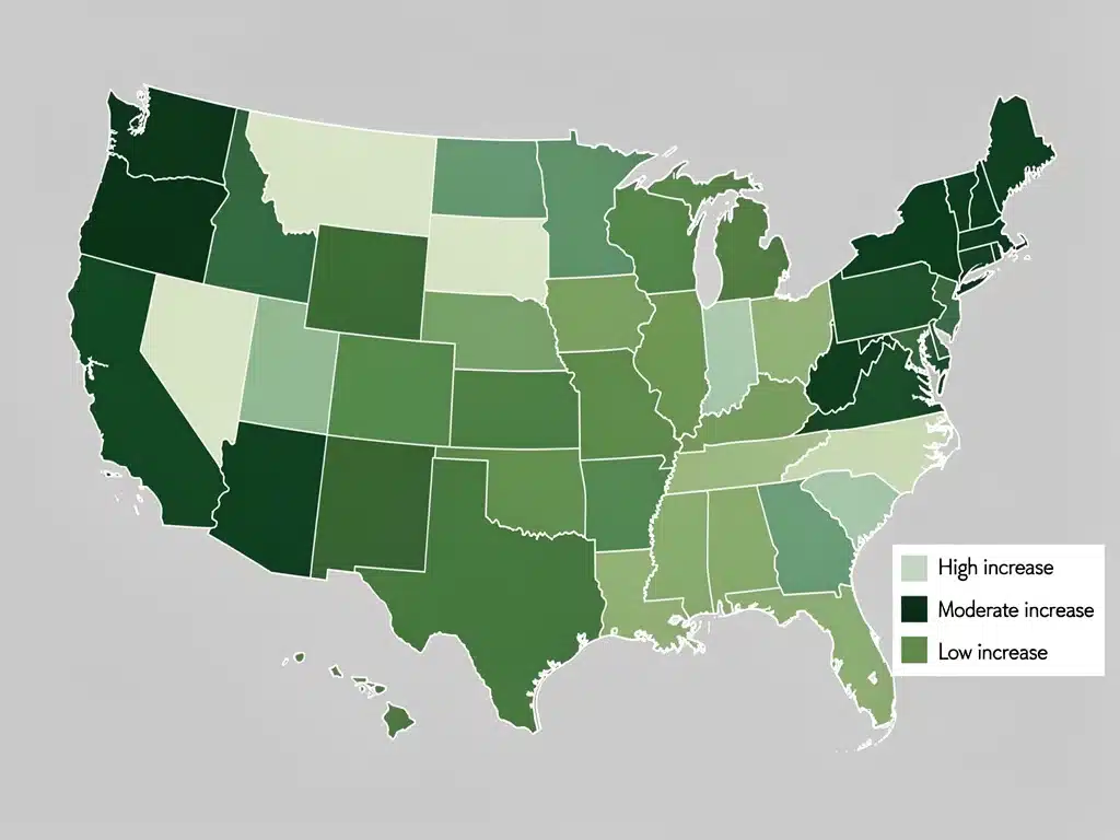 US map showing state-by-state teacher salary increases