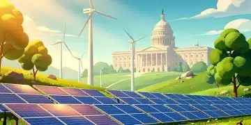Renewable energy infrastructure symbolizing federal climate initiatives and sustainability goals by 2030.