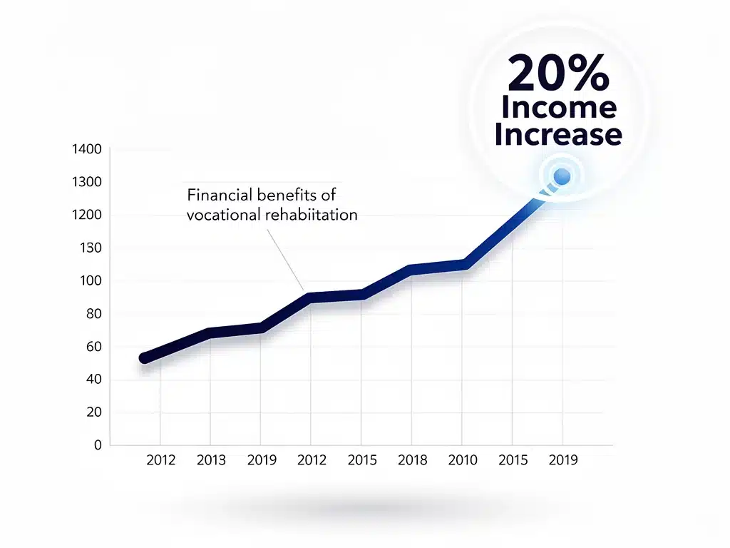 Graph illustrating 20% income increase from rehabilitation